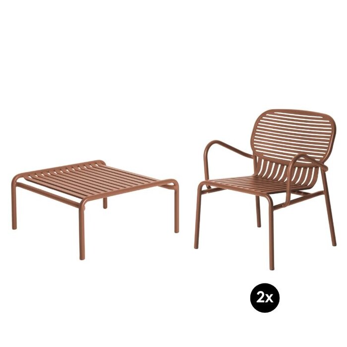 Petite Friture Week-end tuinset 60x69cm salontafel + 2 Lounge Chairs - Petite friture