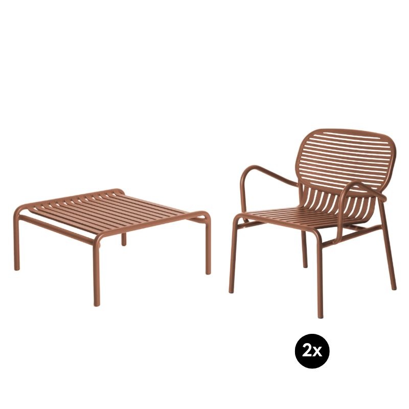 Petite Friture Week-end set de jardin 60x69cm table de salon + 2 fauteuils - Petite friture