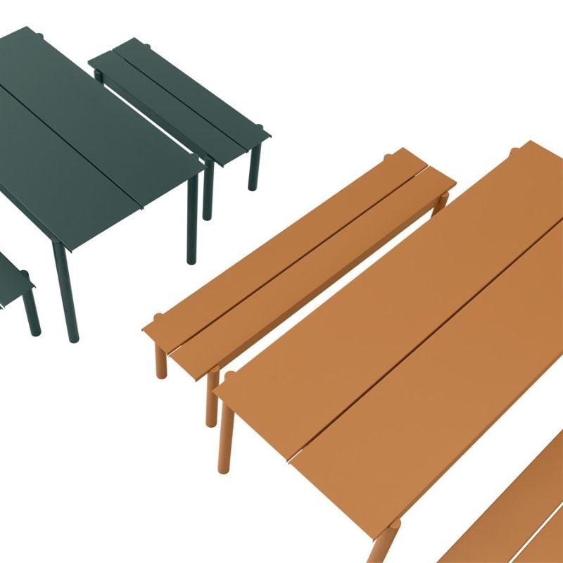 Muuto Linear tuinset tafel 140x75 + 2 banken 110x34