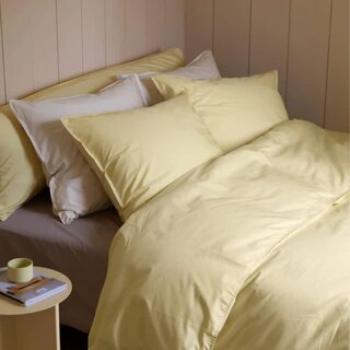 Suite702 Butter Yellow percale dekbedovertrek 240x220 cm