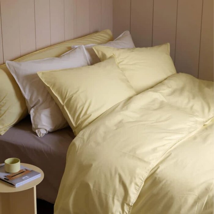 Suite702 Butter Yellow percale dekbedovertrek 240x220 cm - Suite 702