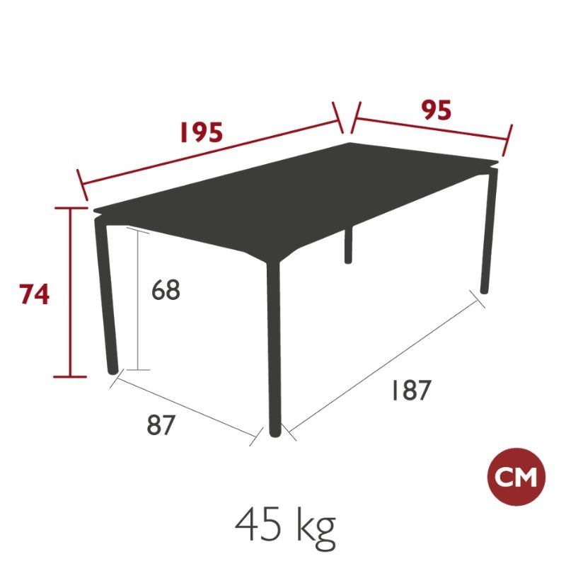 Fermob Table d'extérieur Calvi 195x95 - Deep Blue - Fermob