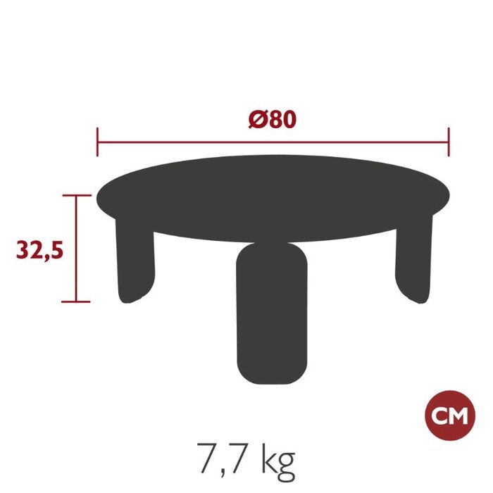 Fermob Table basse Bebop Ø80 - Red Ochre - Fermob
