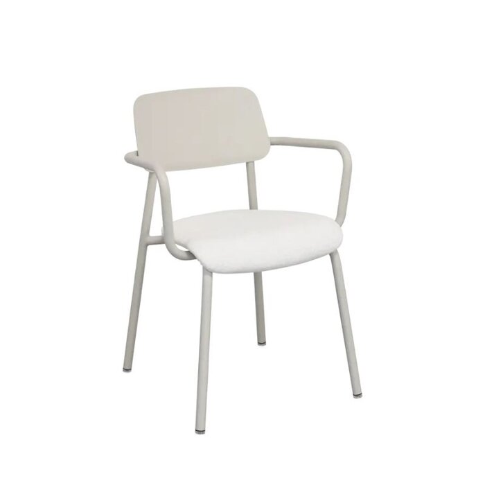 Fermob Studie stoel met armleuning - Clay grey/white - Fermob