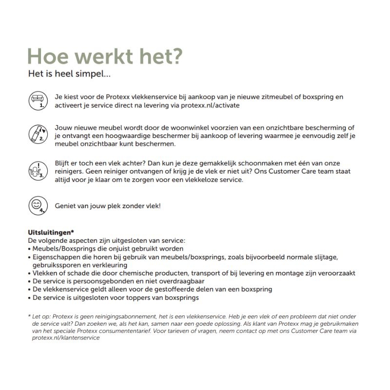 Protexx Protexx Textiel - 1 zit - 5 jaar service