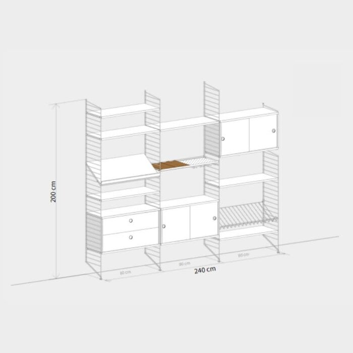 String Wandconfiguratie 80 - Woonkamer - String