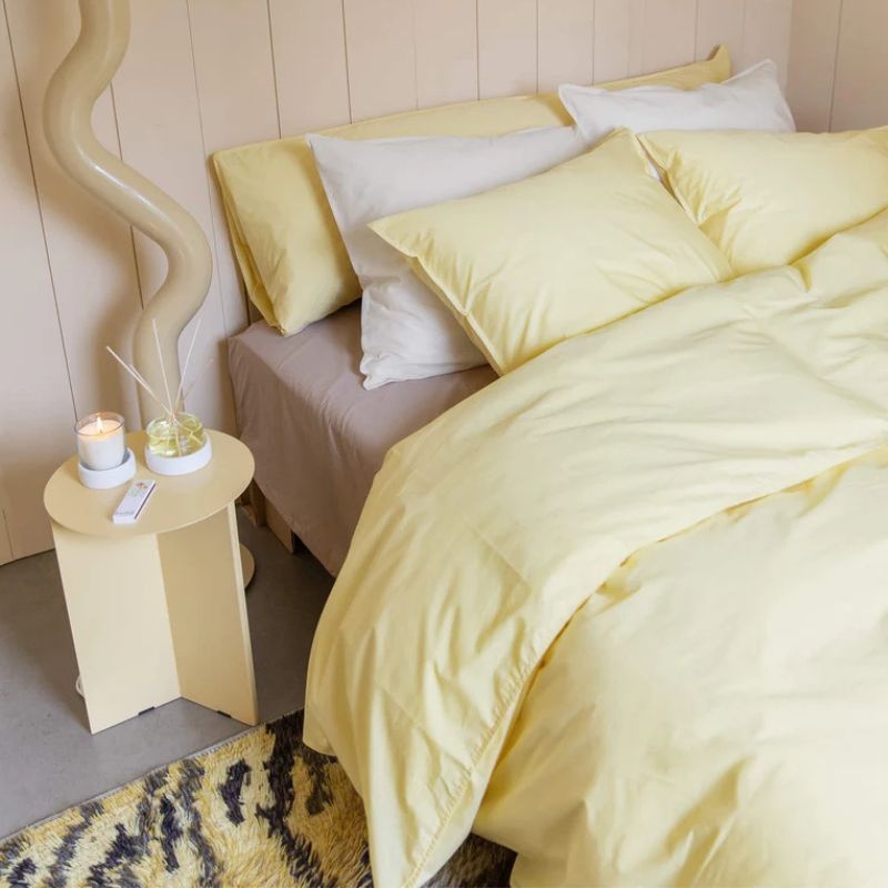 Suite702 Butter Yellow percale dekbedovertrek 240x220 cm - Suite 702
