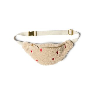 Studio Noos Kids Fanny Pack - Écru cœurs rouges