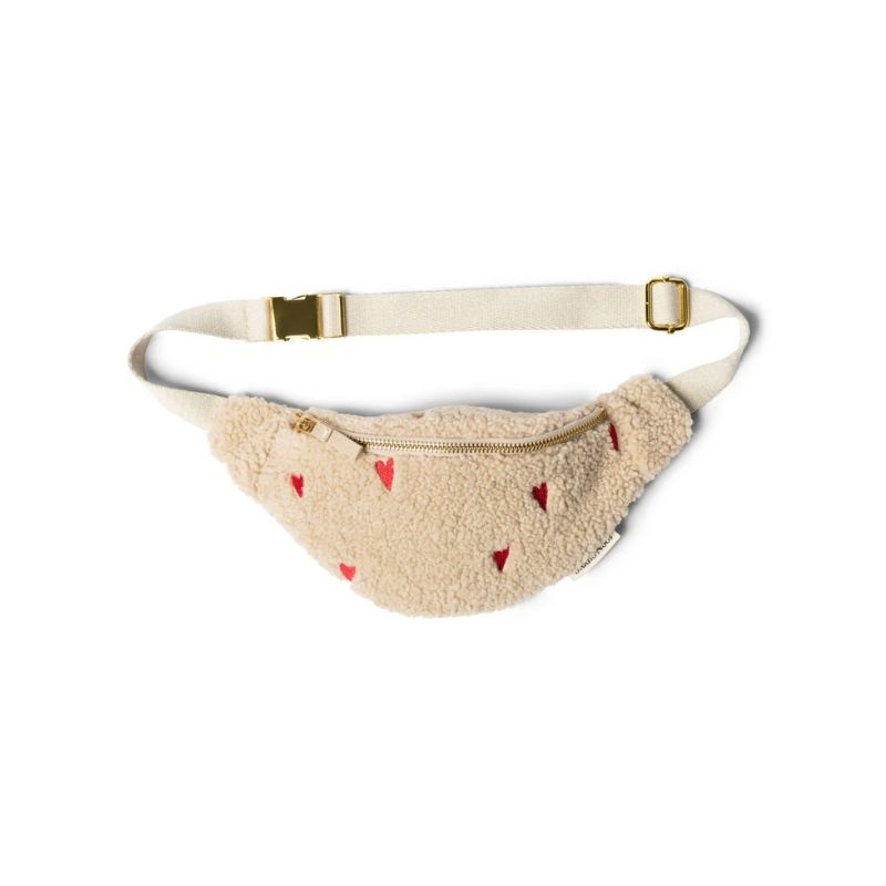 Studio Noos Kids Fanny Pack - Ecru rode hartjes - Studio Noos