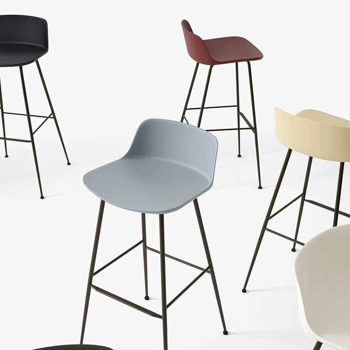 Extremis Tabouret de bar Rely HW82 - H66,5 Low Back rembourré - &Tradition