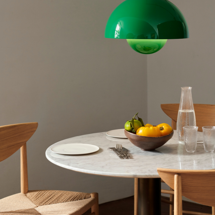 &Tradition In Between Tafel SK11 (showroommodel) - Ø90 - Bianco Carrara - Brons