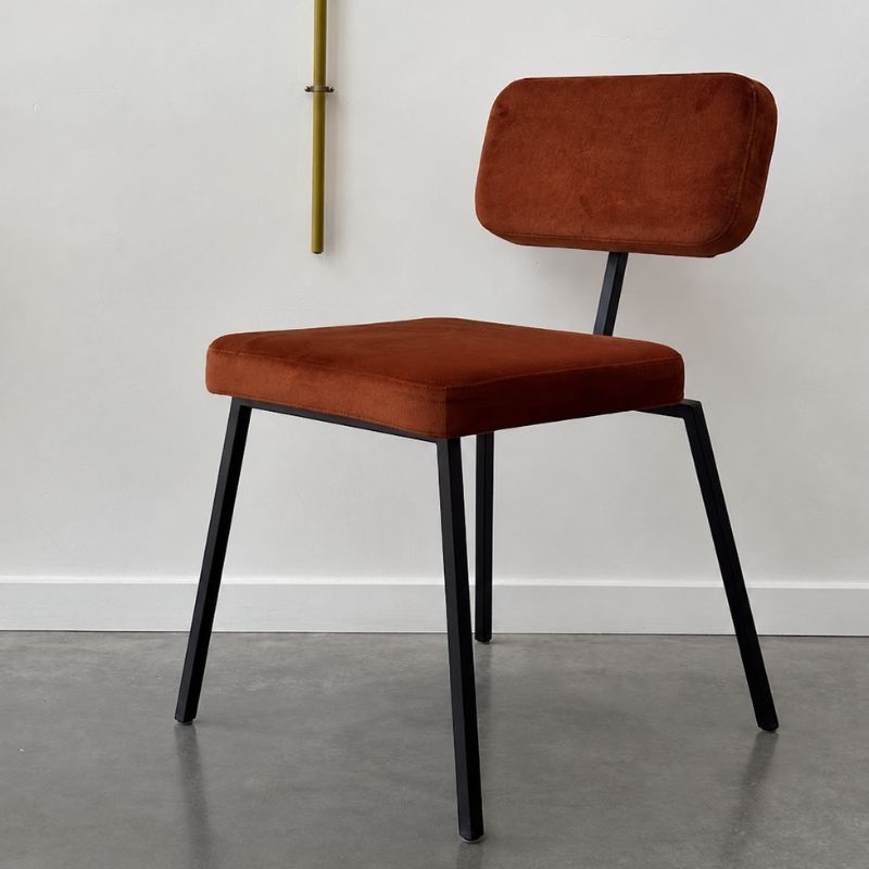 Studio Henk Ode chair zonder armleuning - stof juke copper 126 - frame zwart gepoedercoat - showroommodel - Studio Henk