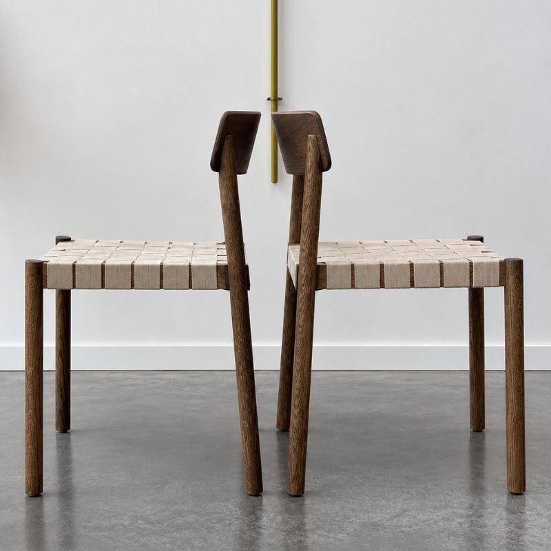 &Tradition Betty TK1 chair - modèle d'exposition - Smoked Lacquered Oak - Natural webbing - &Tradition