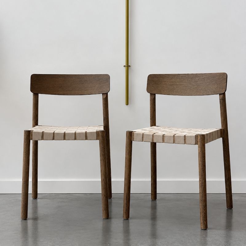 &Tradition Betty TK1 chair - modèle d'exposition - Smoked Lacquered Oak - Natural webbing - &Tradition