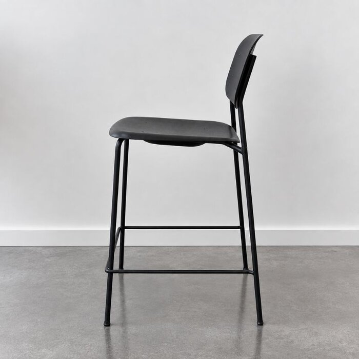 HAY Tabouret de bar Soft Edge90 - modèle d'exposition - Black - Black steel frame - HAY
