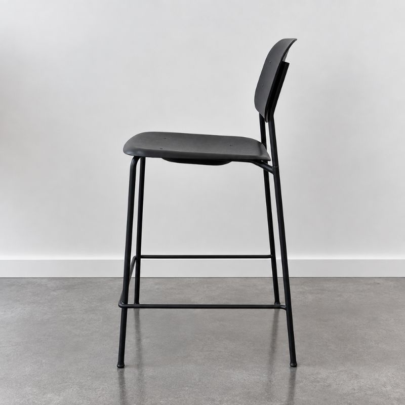 HAY Tabouret de bar Soft Edge90 - modèle d'exposition - Black - Black steel frame - HAY