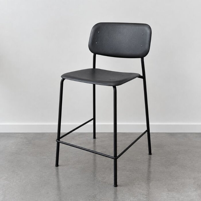 HAY Tabouret de bar Soft Edge90 - modèle d'exposition - Black - Black steel frame - HAY