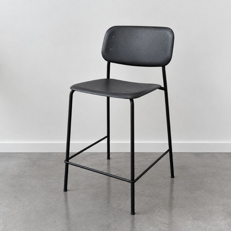 HAY Soft Edge90 barkruk - showroommodel - Black - Black steel frame - HAY