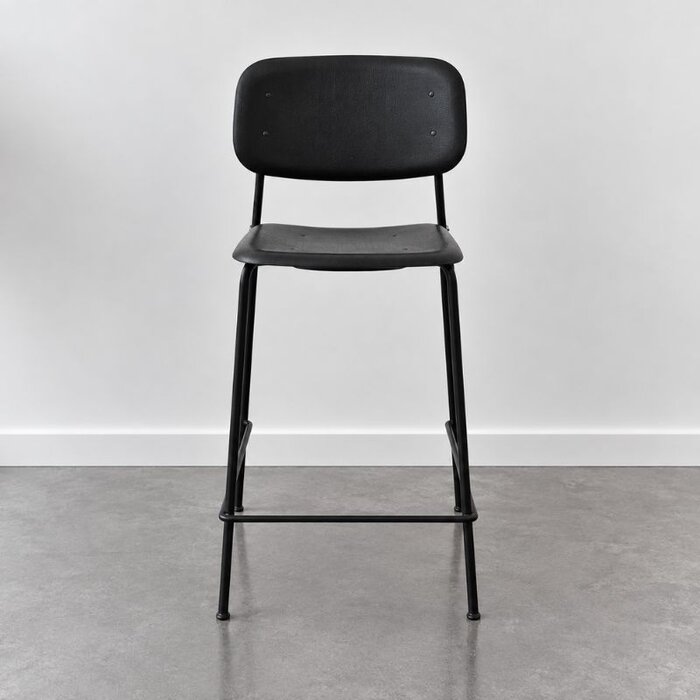 HAY Soft Edge90 barkruk - showroommodel - Black - Black steel frame - HAY