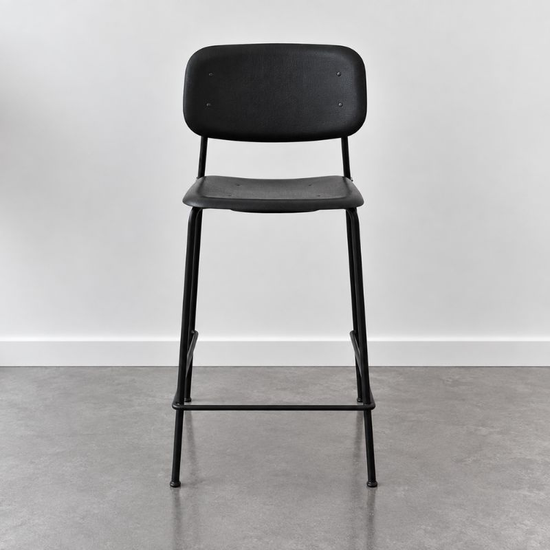 HAY Soft Edge90 barkruk - showroommodel - Black - Black steel frame - HAY