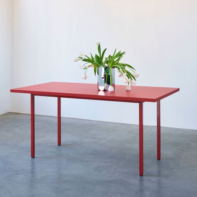 HAY Two-colour table - red tabletop - maroon red frame - Muller Van Severen