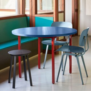 HAY Two-colour table - Round - Blue tabletop