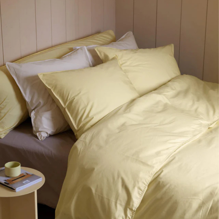Suite702 Butter Yellow percale dekbedovertrek - Suite702