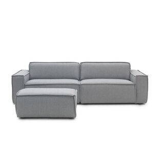 Fest Amsterdam Edge sofa - 3-zits + poef - Sydney grijs