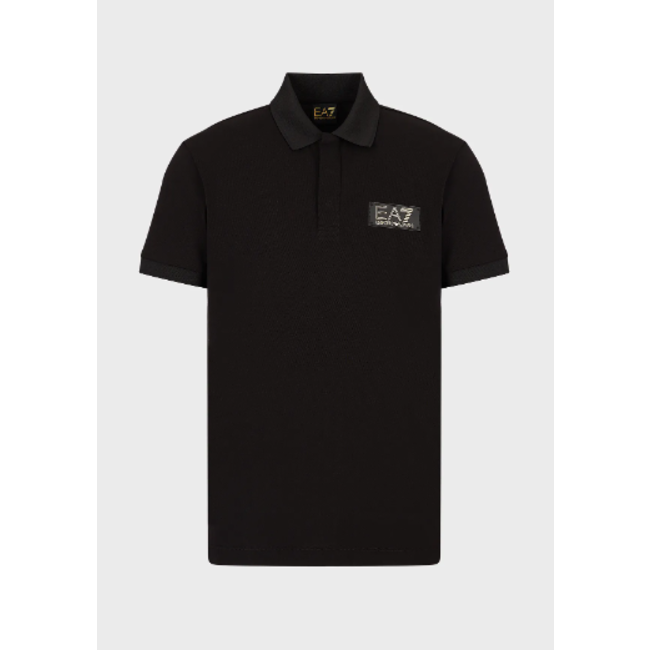 EA7 ARMANI Gold Label Pima katoenen poloshirt zwart