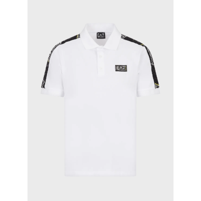 Logo poloshirt van katoenjersey wit