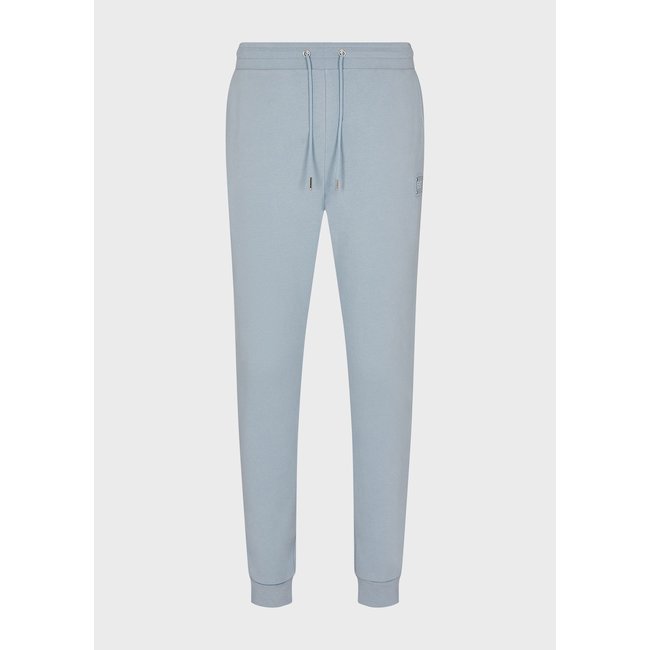 EA7 ARMANI Logo joggingbroek van biologische katoen blauw