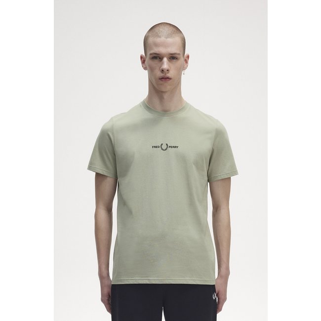 FRED PERRY Geborduurd T-shirt groen