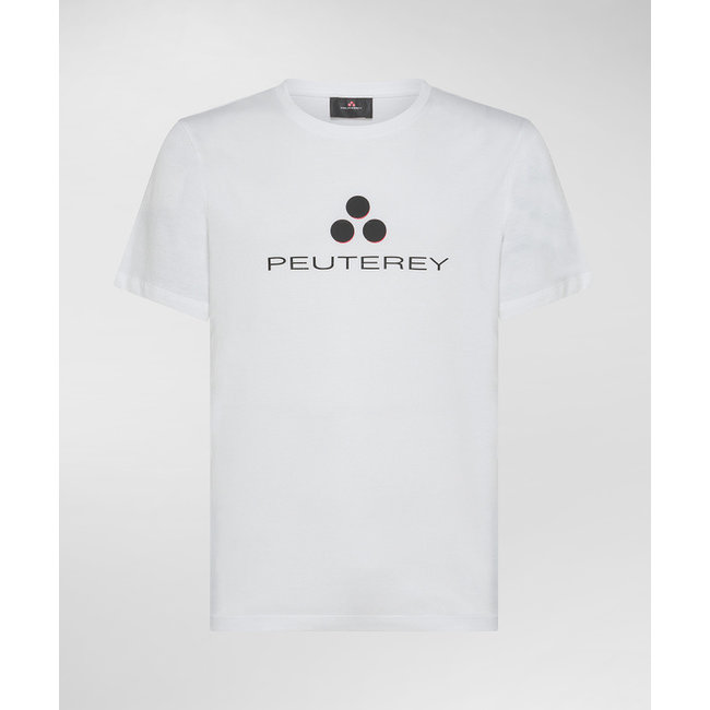 PEUTEREY T-SHIRT MET LOGOPRINT VOORZIJDE WIT