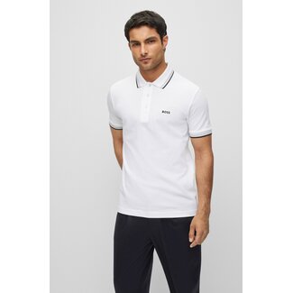 HUGO BOSS Paddy polo van biologische katoen met logo wit