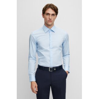 HUGO BOSS Slim -fit Overhemd stretchkatoen lichtblauw