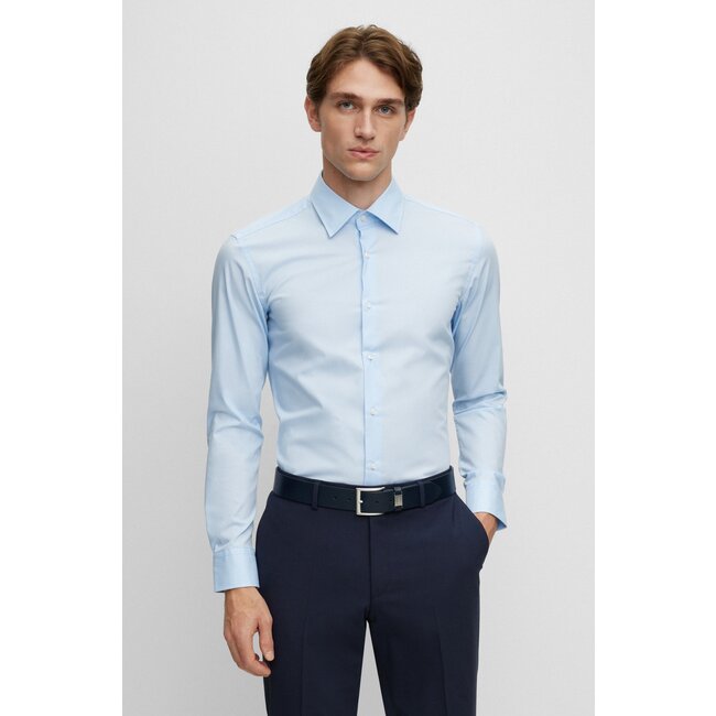 HUGO BOSS Slim -fit Overhemd stretchkatoen lichtblauw