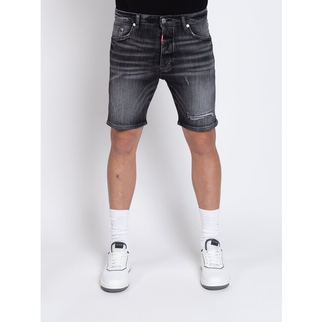 MY BRAND Skinny Black Short Jeans Black Red