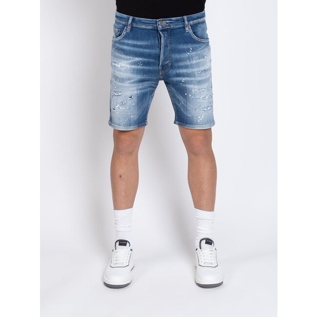 MY BRAND Skinny Blue Short Jeans White Spots