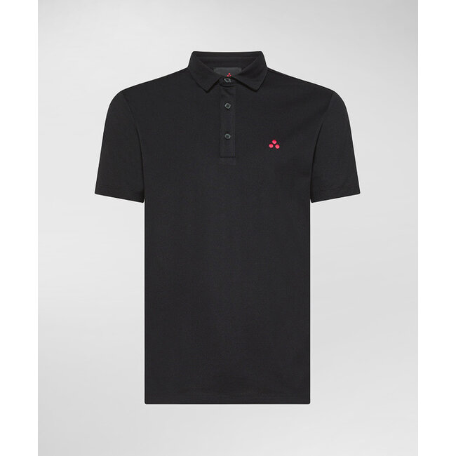 PEUTEREY comfortabele cotton polo zwart