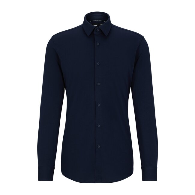 HUGO BOSS Slim -fit Overhemd Stretchkatoen Navy