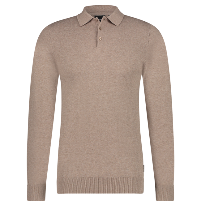 SAINT STEVE Polo lange mouw taupe