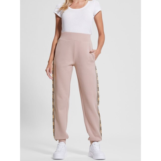 GUESS Joggingbroek met logo op de zijkant roze