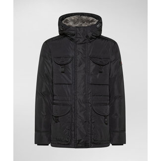 PEUTEREY Urban field jacket with fur collar black