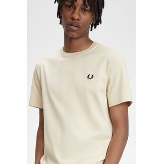 FRED PERRY Crew Neck T-shirt Oatmeal/black