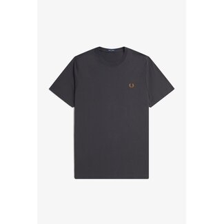 FRED PERRY Ringer T-shirt Ancher grey/dark caramel