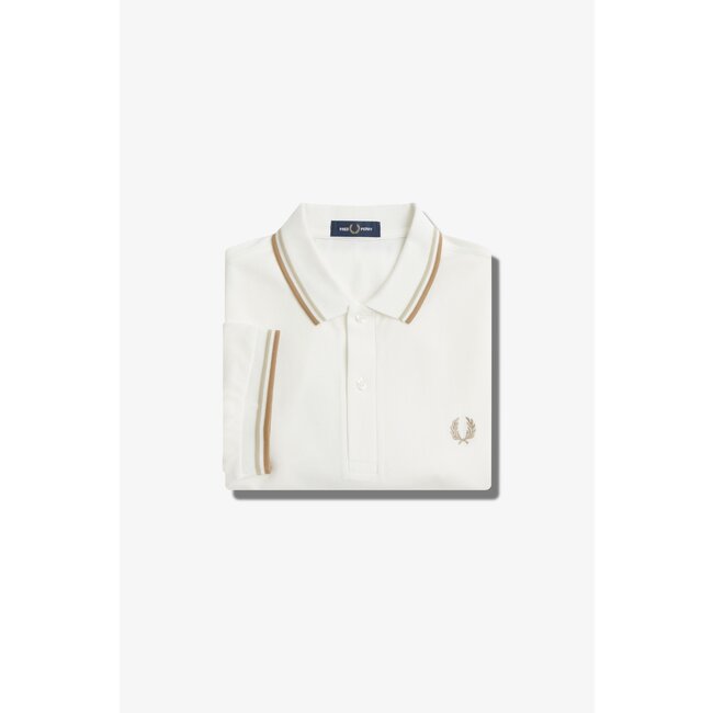 FRED PERRY Tipped fred perry shirt Snowwhite