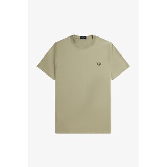 FRED PERRY Ringer T-shirt Warm Grey/Brick