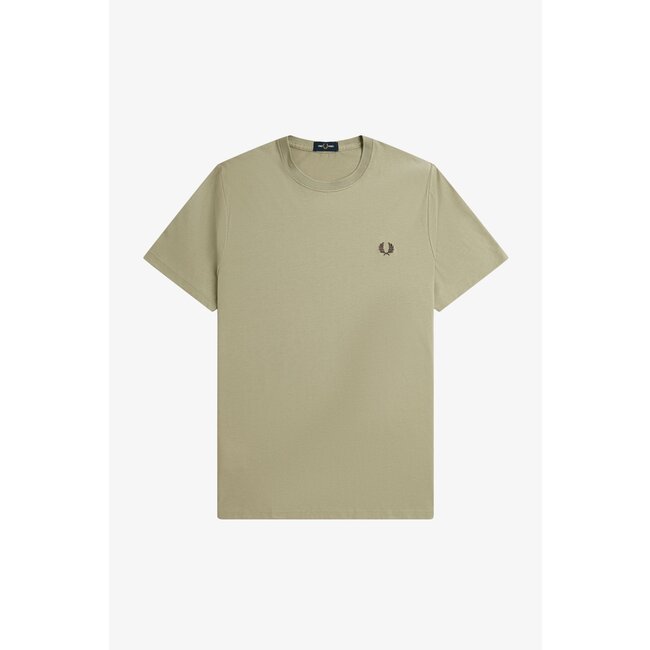 FRED PERRY Ringer T-shirt Warm Grey/Brick