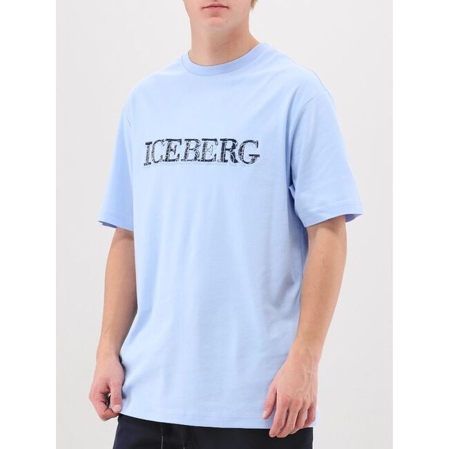 ICEBERG T-shirt with dubbel logo blue