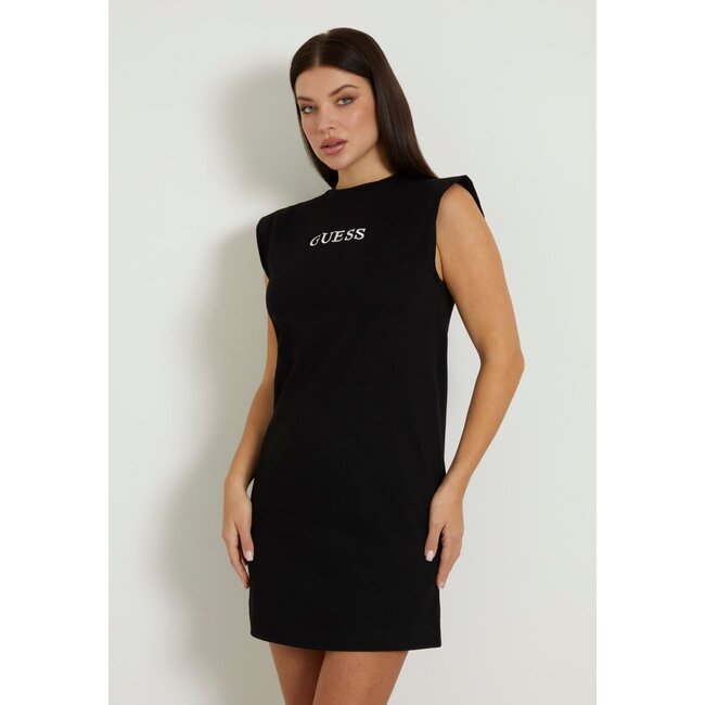 GUESS T-shirt mini-jurk  met logo voor Zwart